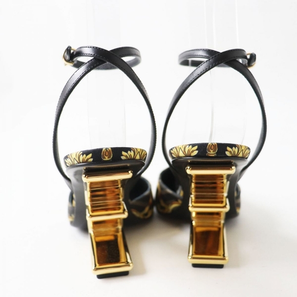 New Deadstock Fendace Fendi/Versace Silk Calfskin Baroque Print Heels! - Picture 3 of 12